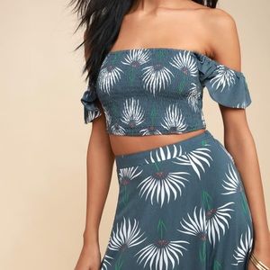 Floral print two piece maxi dress
